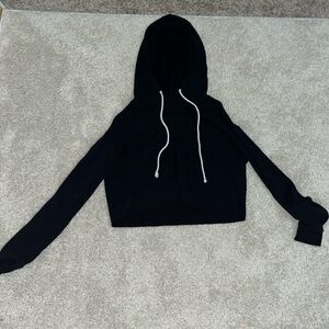 Black Cropped Hoodie